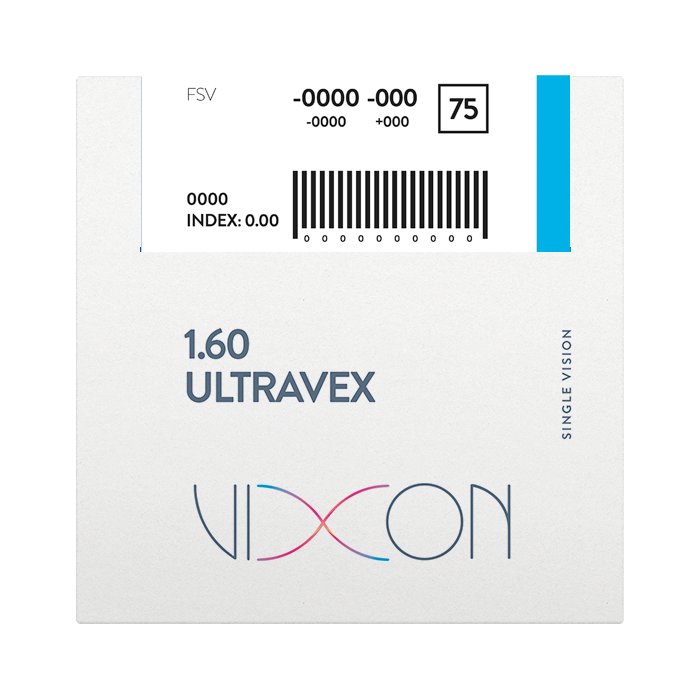 1.60 Lente Resina Ultravex Visão Simples BLUE CUT